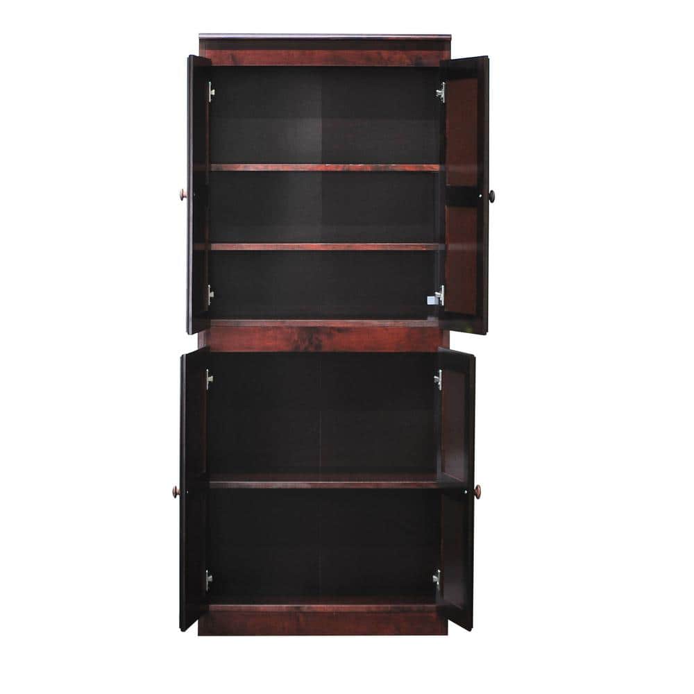 Cherry Finish Adjustable 72" Wood Storage Cabinet