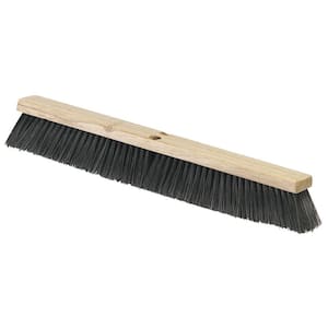 24 in. Polypropylene Wood Block Broom in Black (12-Pack)