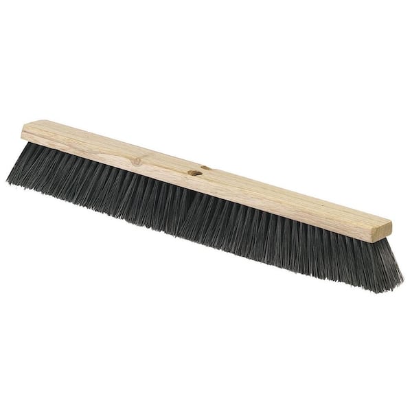 24 in. Polypropylene Wood Block Broom in Black (12-Pack)