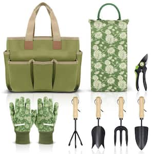 8-Piece Garden Tool Set Heavy-Duty Gardening Tools with Wooden Handle