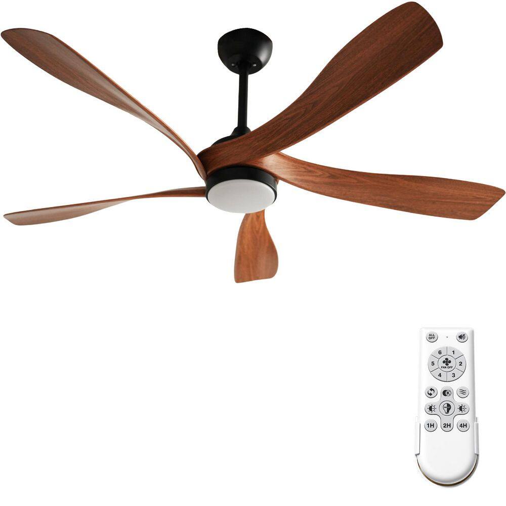 52 in. Black 5 Blades Downrod Standard Ceiling Fan with LED Light and Remote Included price history on PriceWatchPro