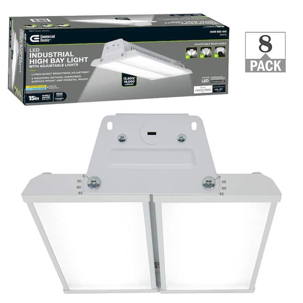 15 in. 19000 Lumens 138W Adjustable Beam Multiple CCT and Lumens Integrated LED High Bay Light 120-277V (8-Pack)