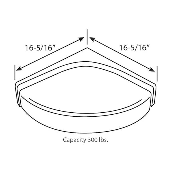 16-5/16 in. x 16-5/16 in. x 4 in. Corner Mount Solid Surface Shower Bench in White