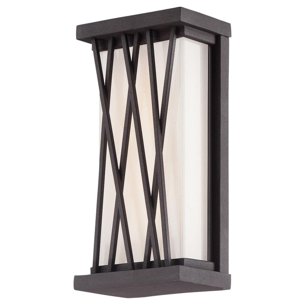 George Kovacs Hedge Textured Dorian Bronze Outdoor Hardwired Pocket Lantern  with Integrated LED P1208-615C-L The Home Depot