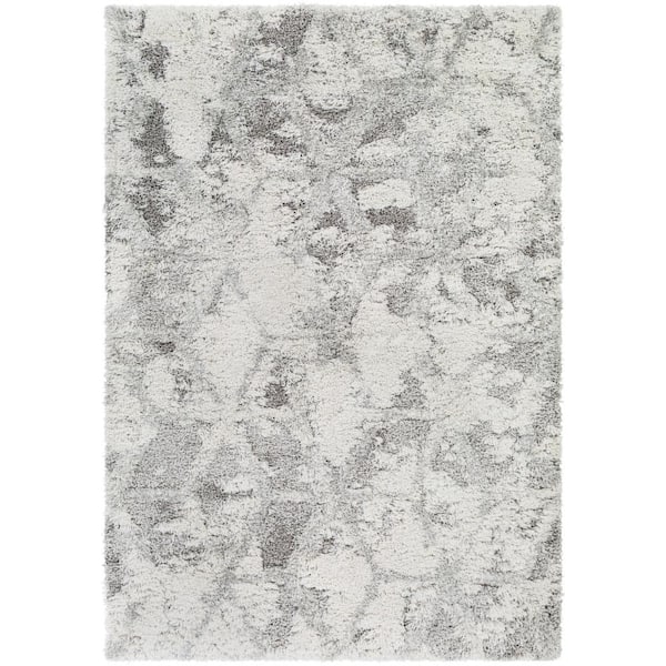 Alta Shag Light Gray Distressed 9 ft. x 12 ft. Indoor Area Rug