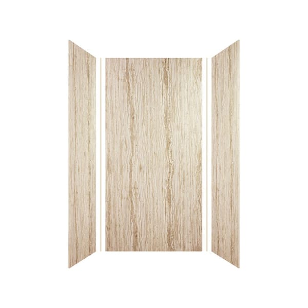 Expressions 36 in. x 36 in. x 72 in. 3-Piece Easy Up Adhesive Alcove Shower Wall Surround in Sorento