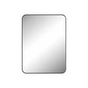 24 in. W x 32 in. H Framed Reversible Swing Rectangular Aluminum Medicine Cabinet with Mirror and Glass Shelves