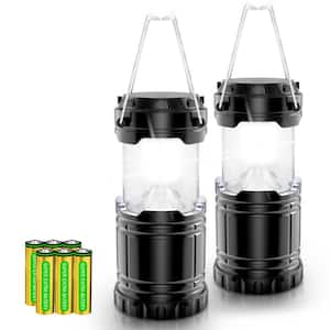 2-Pack Black Portable Camping Lantern Sconce, Camping Lamp Waterproof for Outdoor Hiking Garden Fishing