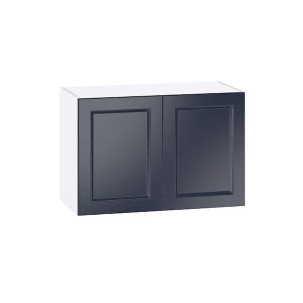 J COLLECTION 30 in. W x 14 in. D x 20 in. H Devon Painted Blue Shaker Assembled Kitchen Wall Bridge Cabinet