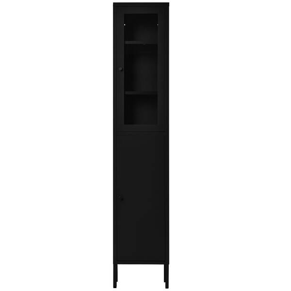 Furniturer Visca Black Metal Storage Cabinet The Home Depot Furniturer Visca Black Metal Storage, Home Depot Black Metal Storage Cabinet