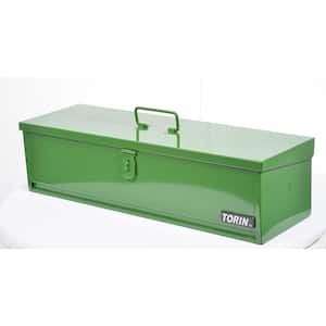 20 in. L x 7 in. W x 6 in. H, Flat Roof Style Portable Steel Tool Box