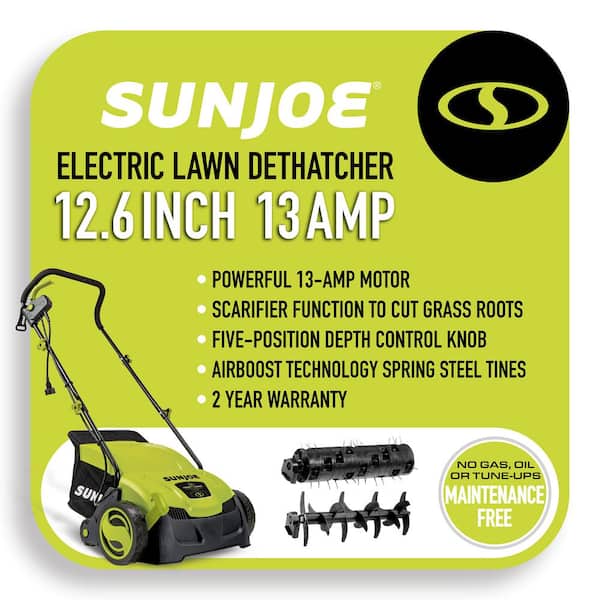 13 in. 12 Amp Electric Scarifier + Lawn Dethatcher with Collection Bag