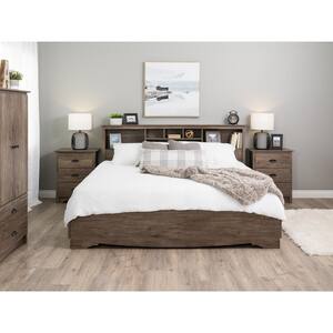 Mate's Drifted Gray King Platform Storage Bed with 6-Drawers