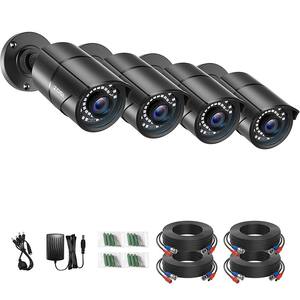 5MP Super HD Wired Outdoor/Indoor Bullet Security Camera Compatible for TVI DVR (4-Pack)
