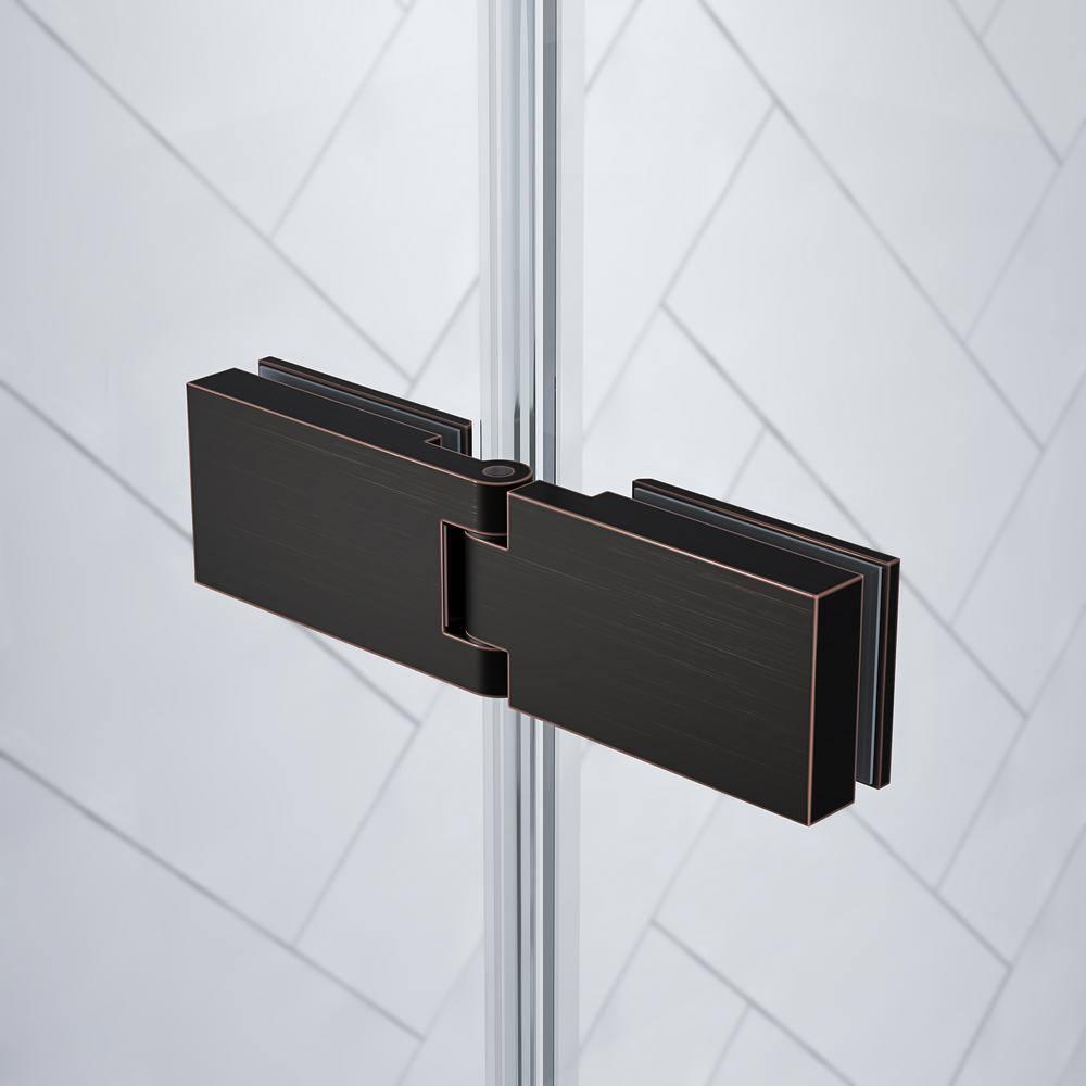 Tampa 38'' W 72'' H Frameless Oil Rubbed Bronze Shower Kit