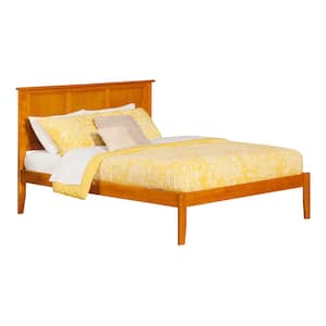 Madison Caramel Queen Platform Bed with Open Foot Board