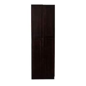 Anchester Assembled 24 in. x 84 in. x 24 in. Tall Pantry with 4 Doors in Dark Espresso