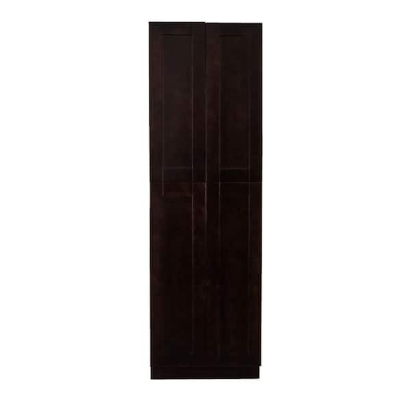 LIFEART CABINETRY Anchester Assembled 24 in. x 84 in. x 24 in. Tall Pantry with 4 Doors in Dark Espresso