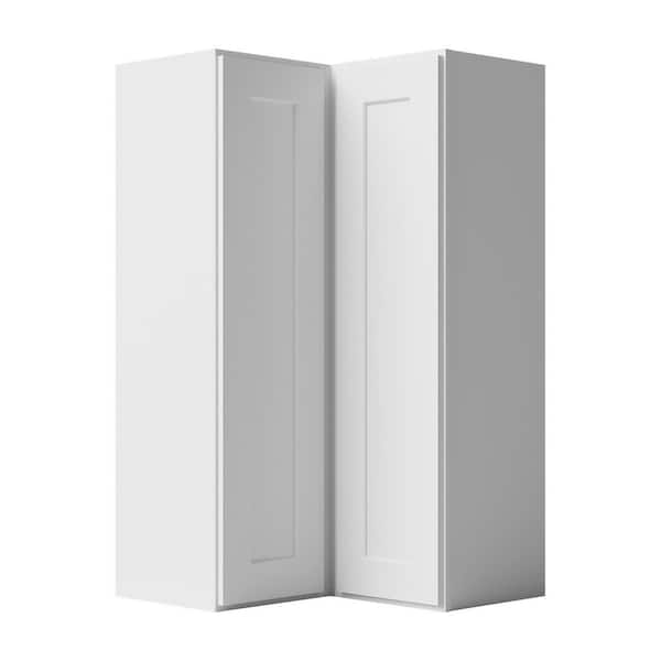 24 in. W x 12 in. D x 42 in. H Ready to Assemble Solid Wood Shaker Wall Corner Kitchen Cabinet in White