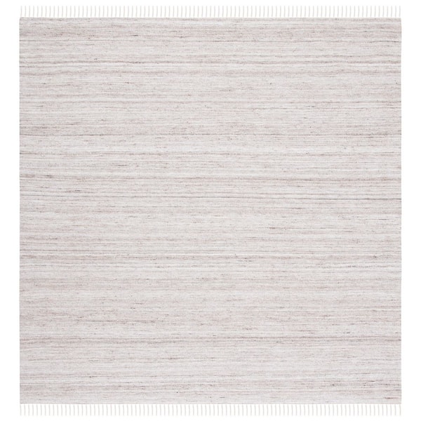 SAFAVIEH Kilim Ivory/Brown 7 ft. x 7 ft. Solid Color Gradient Square Area Rug