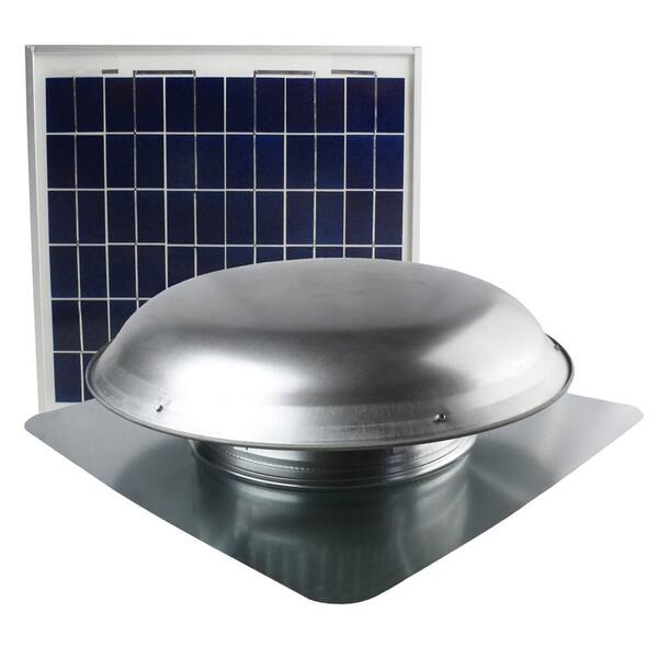 Maxx Air 433 CFM Mill Solar Powered Roof Attic Fan with Roof-Mounted Solar Panel