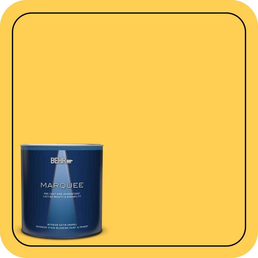 1 qt. #330B-6 Lemon Sorbet Satin Enamel Interior Paint & Primer product image for price tracking