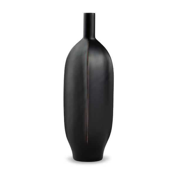 Signature DESIGN BY ASHLEY Rhaveney 13 in. H Black Resin Bud Decorative Vase (Set of 3)