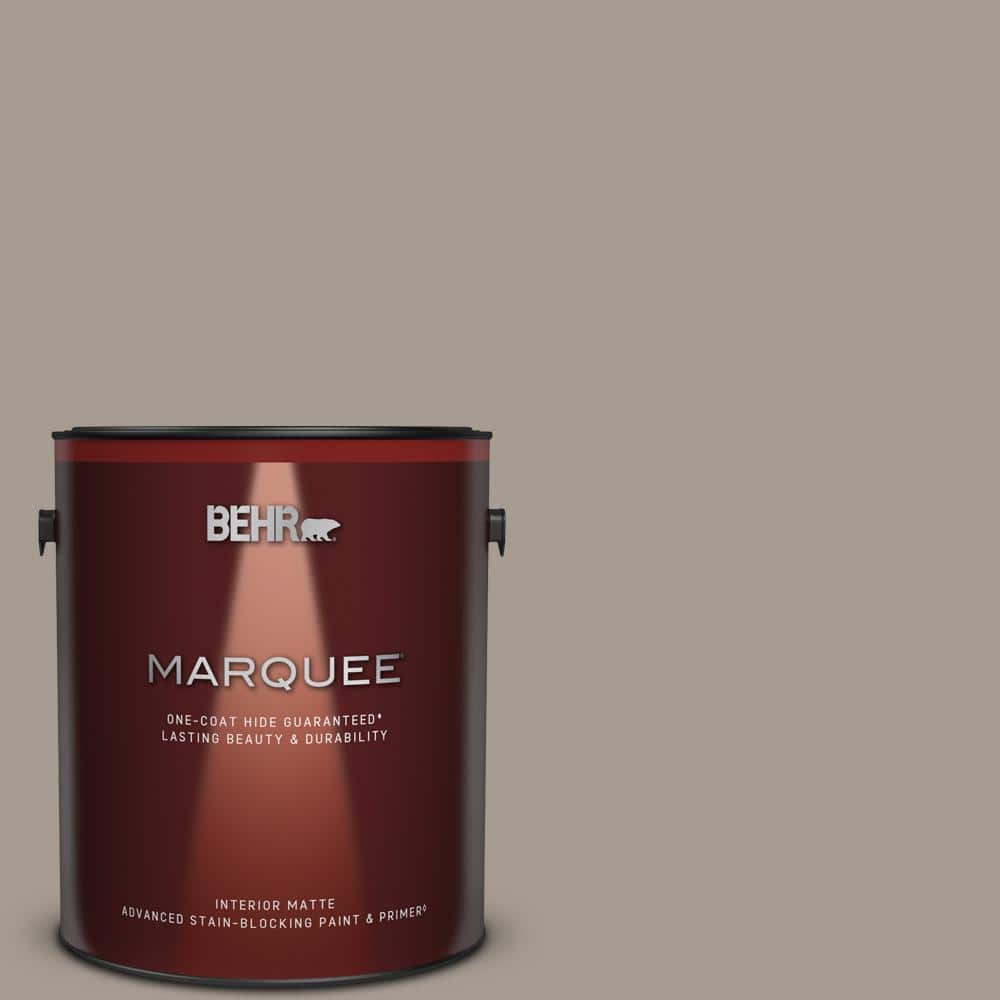 BEHR MARQUEE 1 gal. #N200-4 Rustic Taupe One-Coat Hide Matte Interior Paint  & Primer 145401 - The Home Depot