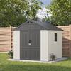 Patiowell 8 ft. W x 8 ft. D Plastic Outdoor Storage Shed with Floor, Window and Lockable Door (58.3 sq. ft.) PA4041-88