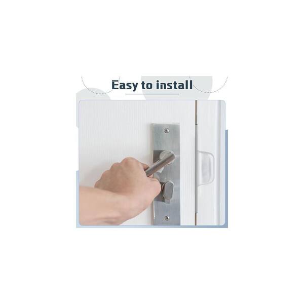 TEHAUX 4pcs Stainless Steel Deadbolt Strike Plate Door Hole Filler Plate - Silver Door Strike Plate for Interior Doors - Easy to Install for Door Lock Replacement and Alignment