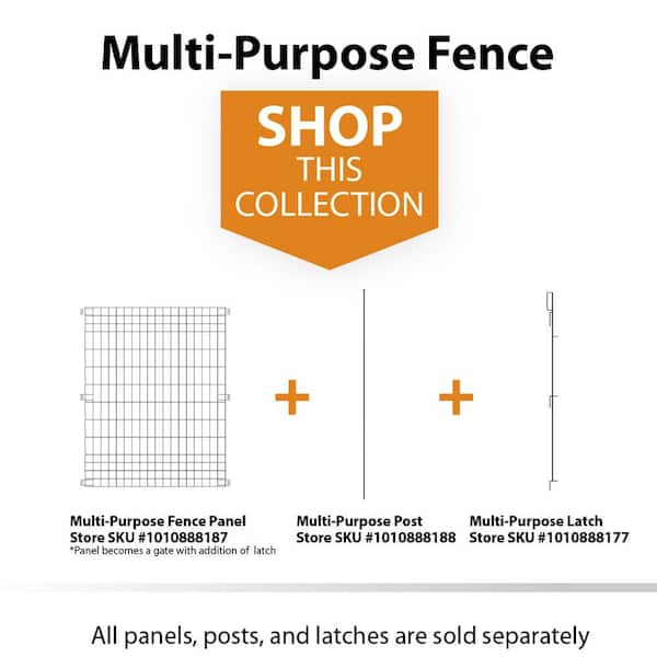 Vigoro 56 in. H Steel Multi-Purpose Black Fence Post