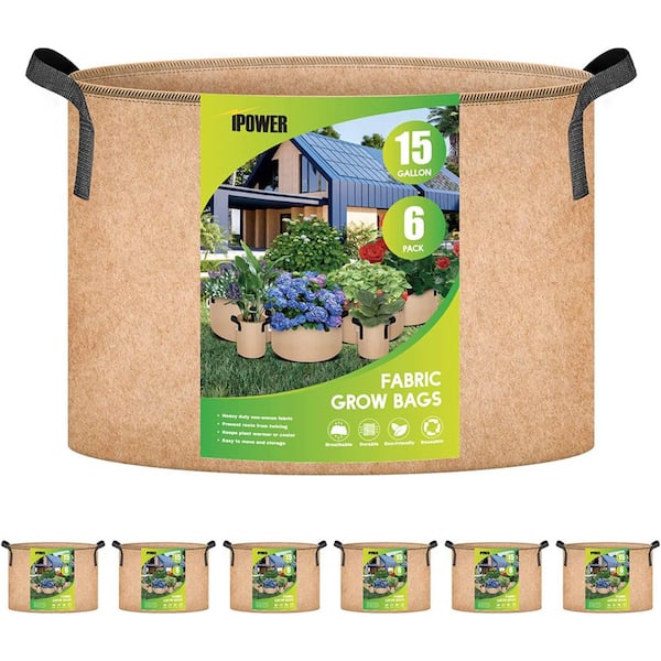 6Pack 20 Gallon Grow Bags Garden Heavy Duty Non-Woven Aeration