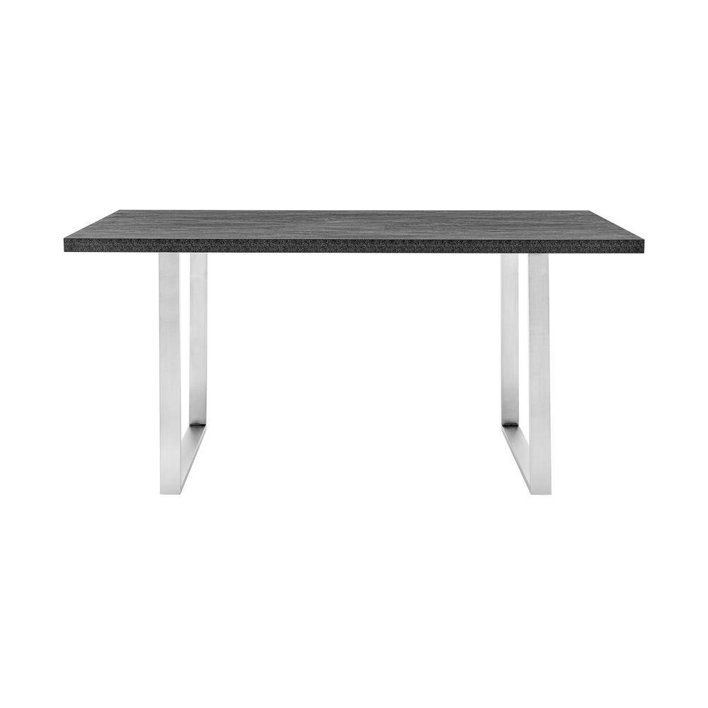 Fenton 71 in. W Rectangular Charcoal Dining Table with Melamine Top and Bru