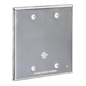 Weatherproof Double Gang Blank Cover with Gasket (100-Pack)