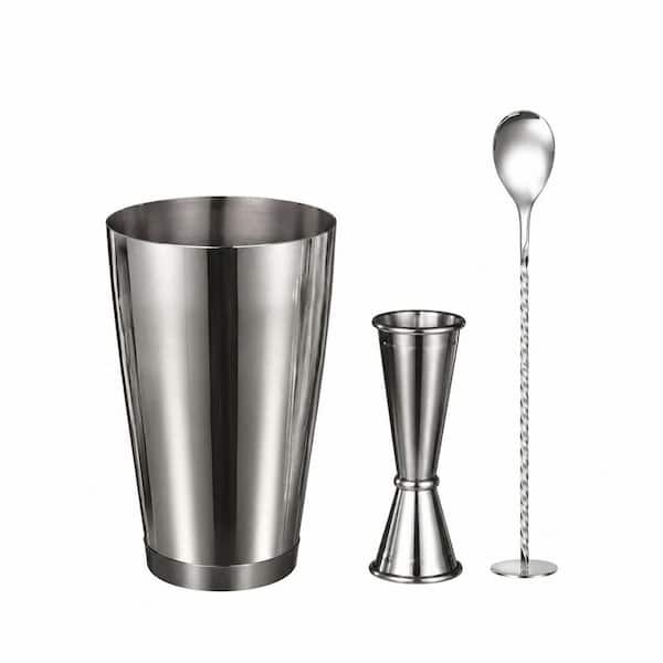 KHKFY 15-Piece Stainless Steel Boston Shaker Cocktail Set with 28oz and 18oz Tins, Jiggers, Strainers and Bar