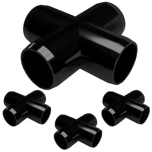 1 in. Furniture Grade PVC Cross in Black (4-Pack)