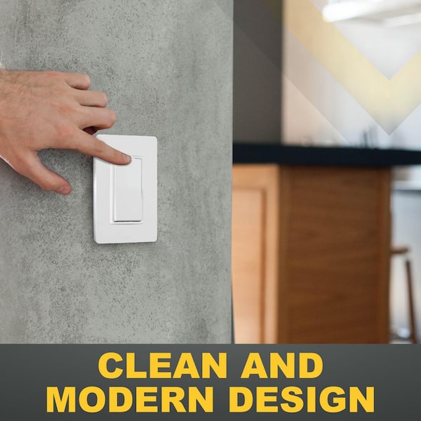 Decorator 15 Amp Single-Pole Paddle/Rocker Wall Light Switch, White (10-Pack)