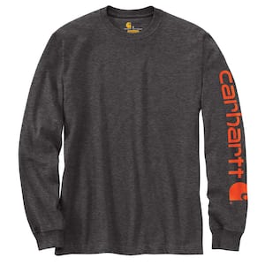 Men's Tall Large Carbon Heather Cotton/Polyester Long-Sleeve T-Shirt