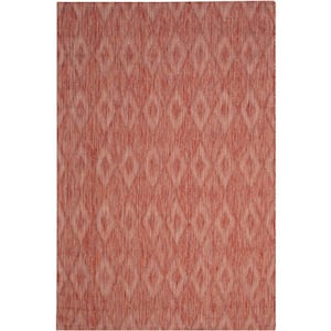 Courtyard Red 5 ft. x 8 ft. Solid Indoor/Outdoor Patio  Area Rug