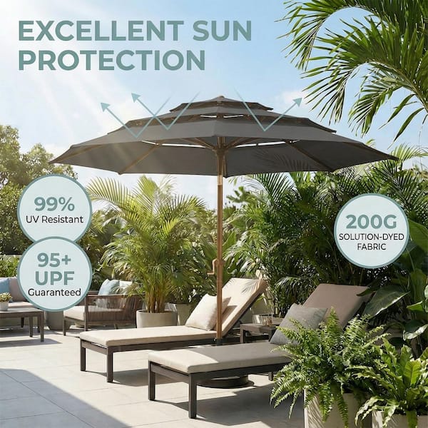 11 ft solar offset patio umbrella Garden Winds Replacement Canopy for BHG 11FT Solar Offset Umbrella