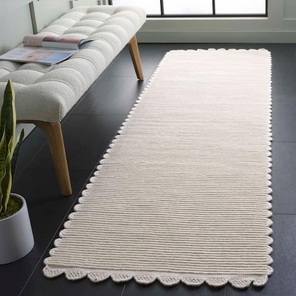 Montauk 2 ft. x 8 ft. Ivory Solid Color Runner Rug