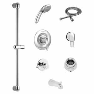 Commercial 3-Spray Round Shower System Trim Kit with Hand Shower and Tub Spout 1.5 GPM in Chrome (Valve not Included)