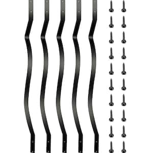32.25 in. x 1 in. Deck Balusters Staircase Baluster Staircase Iron Baluster Wave Arc Baluster for Outdoor (51-Pack)
