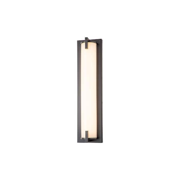 17.5 in. 1-Light 24-Watt Oil-Rubbed Bronze LED Bathroom Vanity Light Bar with Acrylic Shade