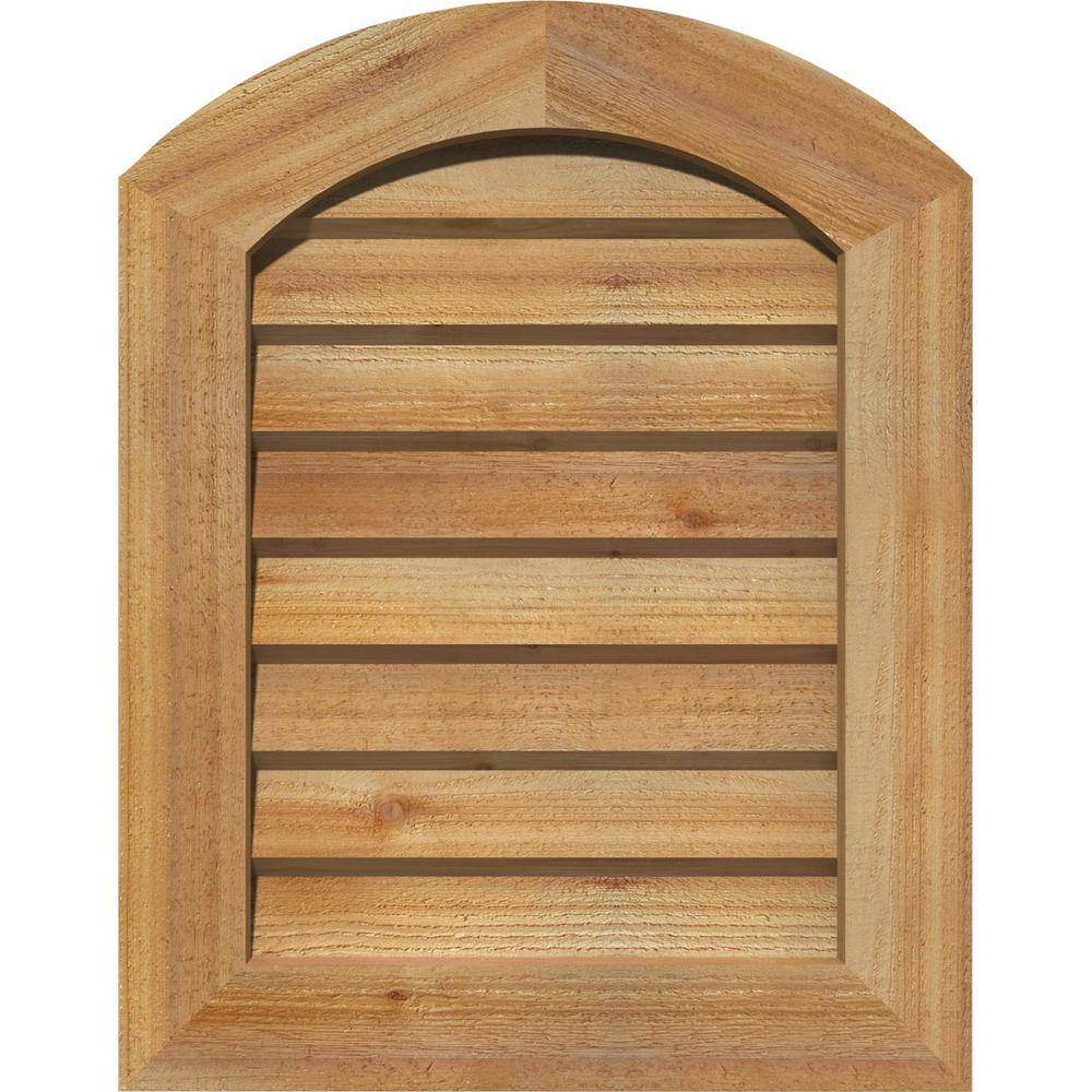 "21"" x 33"" Round Top Unfinished Rough Sawn Western Red Cedar Wood Paintable Gable Louver Vent Non-Functional" price history on PriceWatchPro