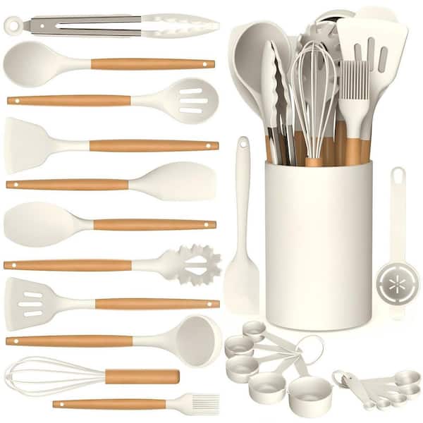 24 Piece Silicone Cooking Cookware Set, AVGPD Silicone Kitchen Utensils, 446°F Heat Resistant Cooking Utensils Set