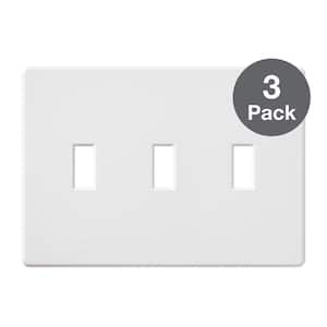 Fassada 3 Gang Toggle Switch Cover Plate for Dimmers and Switches, White (FG-3-WH-3PK) (3-Pack)