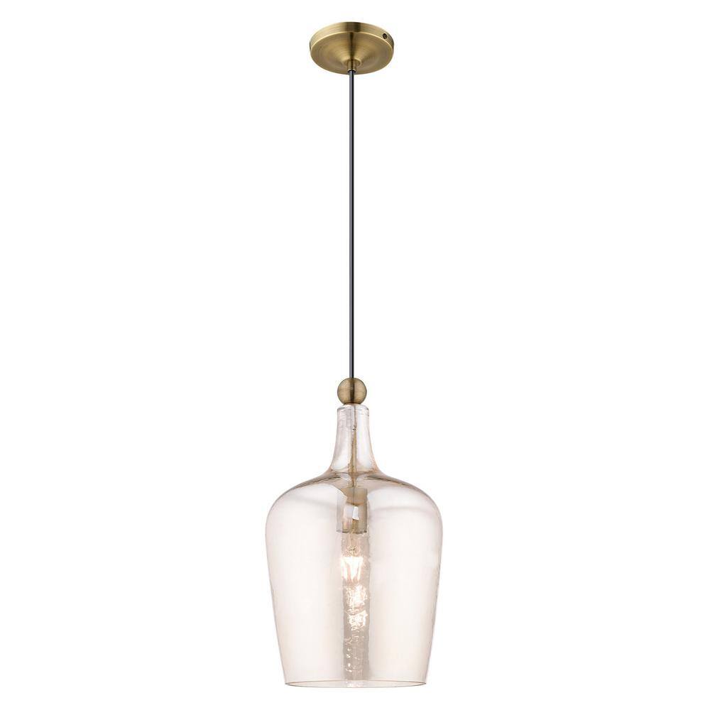 Antique Brass Champagne Glass Mini Pendant Light