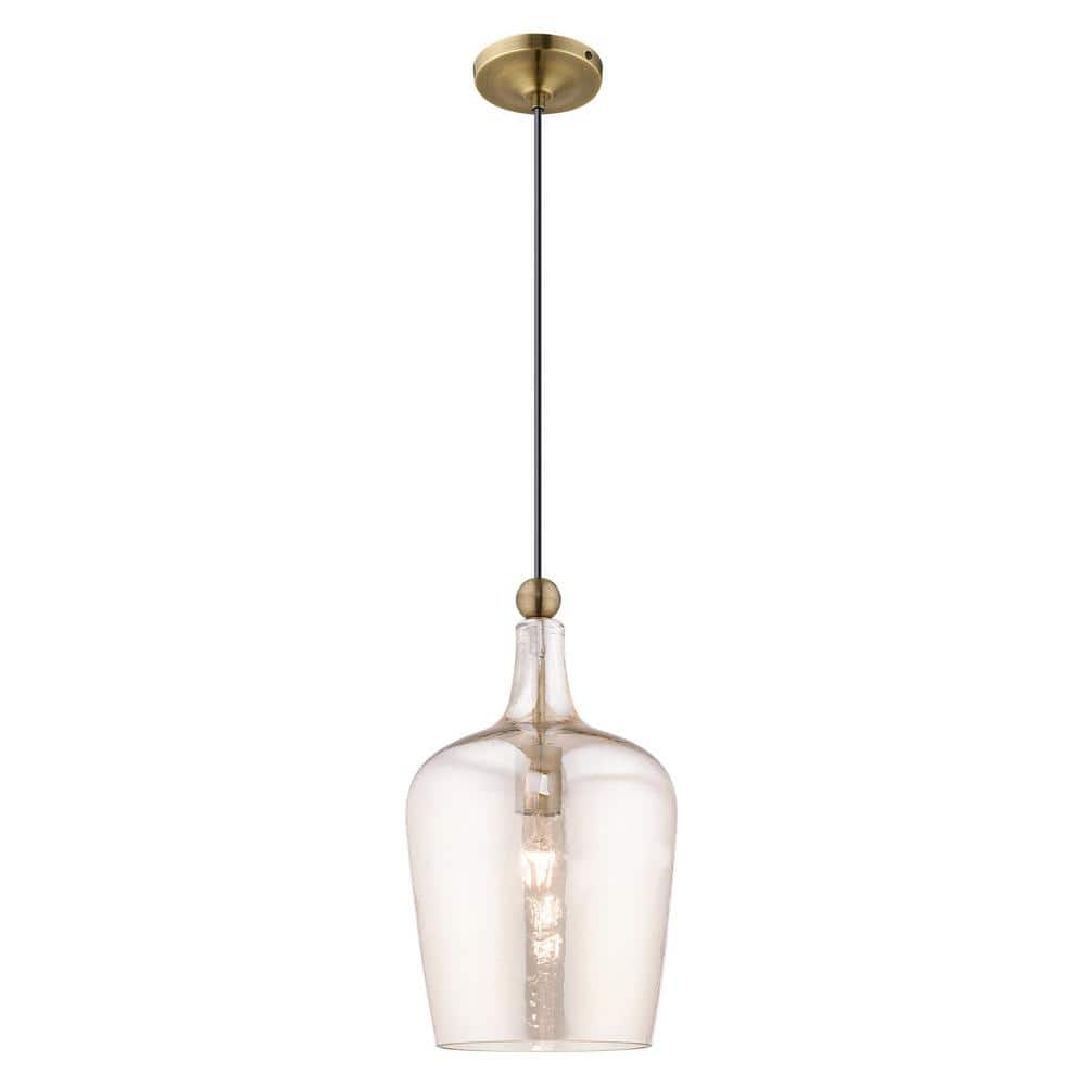 Antique Brass Champagne Glass Mini Pendant Light