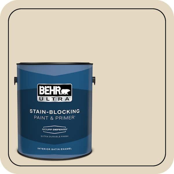 BEHR ULTRA 1 gal. #S320-2 Pale Parsnip Extra Durable Satin Enamel Interior Paint & Primer